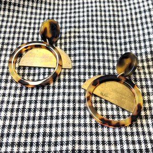 Resin and Brass Dangle Earrings